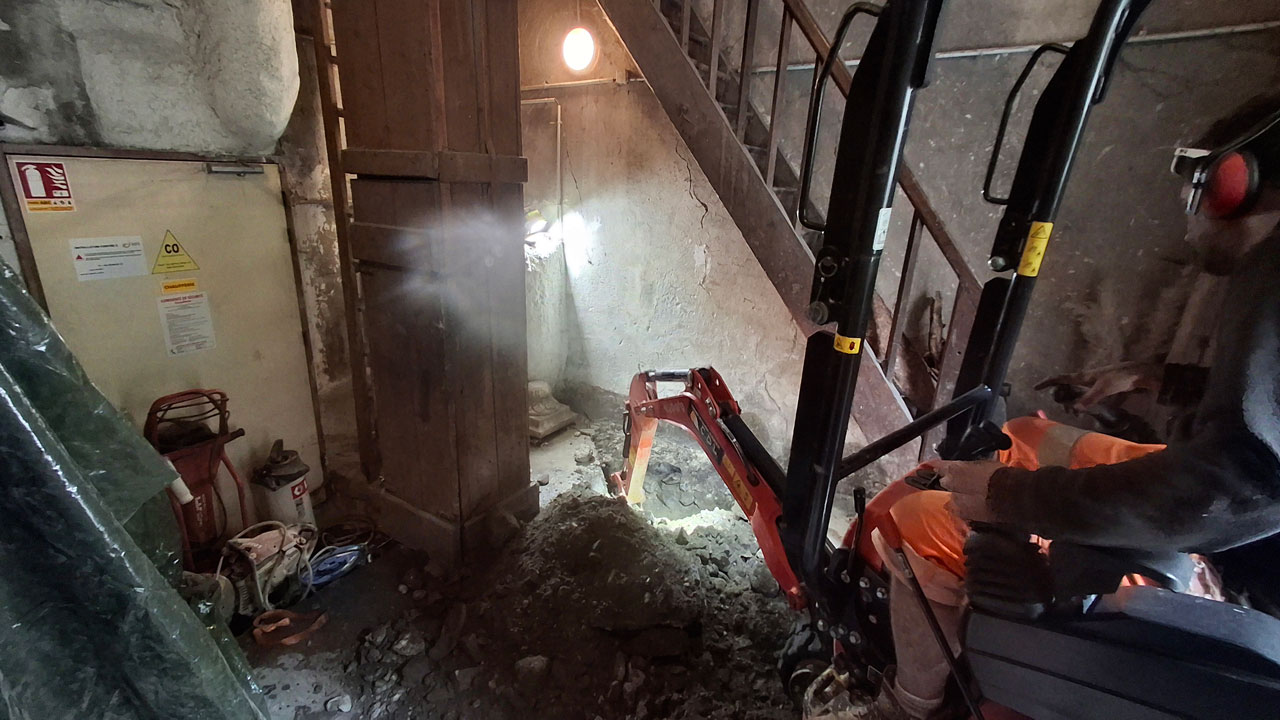 Chantier clocher Faverges Seythenex Ain Géotechnique